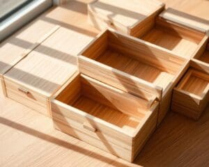 Bamboe opslagdozen met compartimenten voor netheid