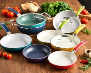 Koekenpannen met keramische coating voor duurzaamheid