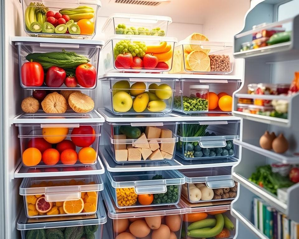 Koelkastorganizers met transparante vakken