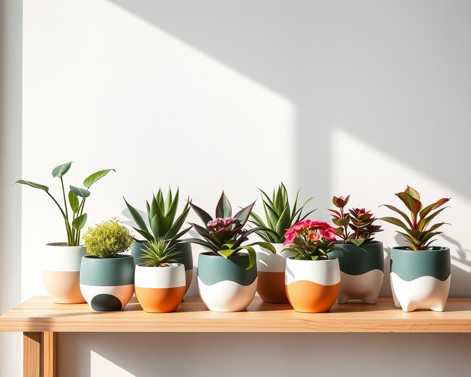 Plantenbakken met verwisselbare potten