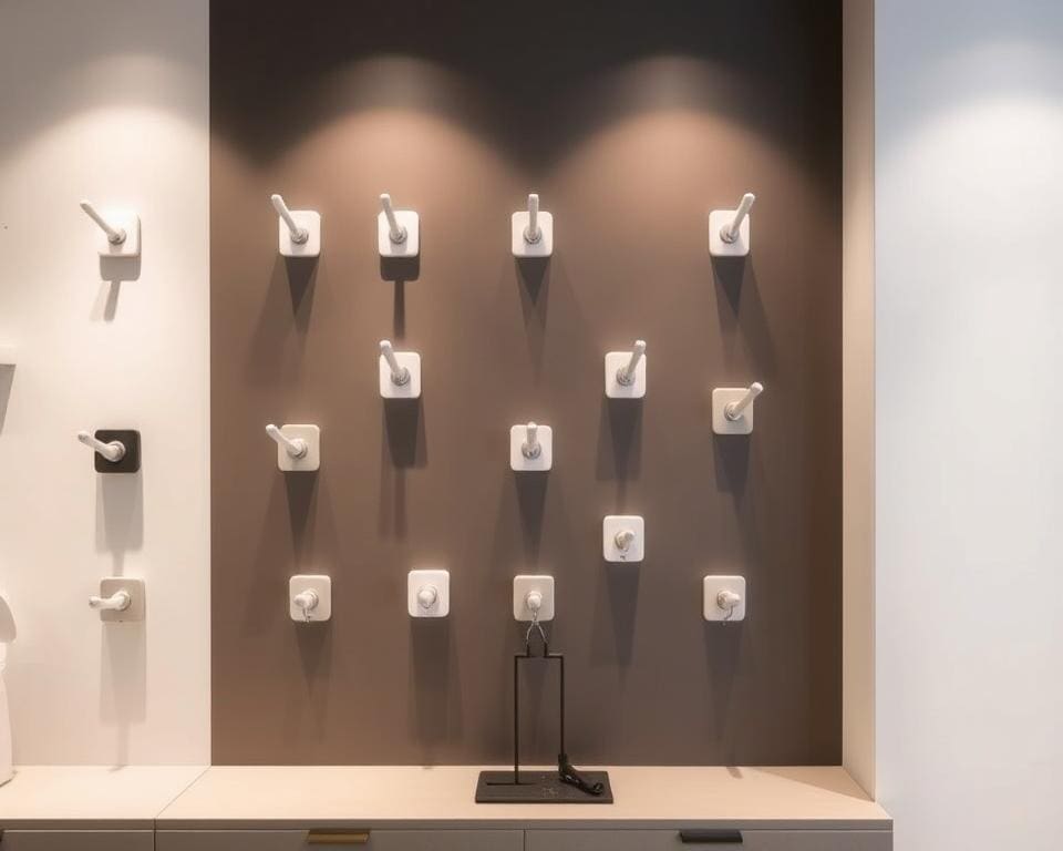 Wandbevestigingen met afneembare haakjes