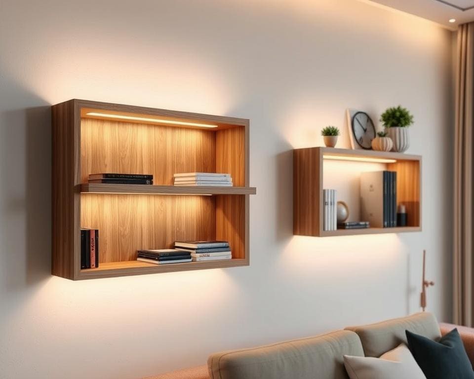 Wandplanken met geïntegreerde LED-verlichting