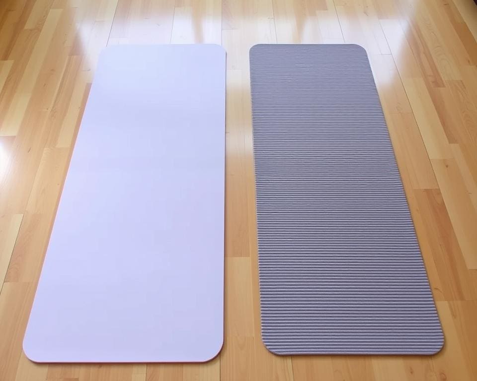 Wat is het verschil tussen een gladde en geribbelde yogamat?