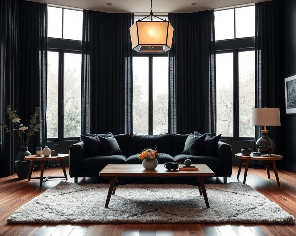 Wat zijn goede combinaties van zwart en hout?