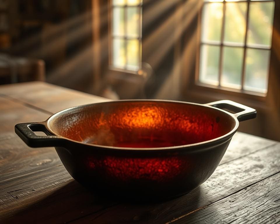 Hoe lang blijft gietijzer warmte vasthouden?