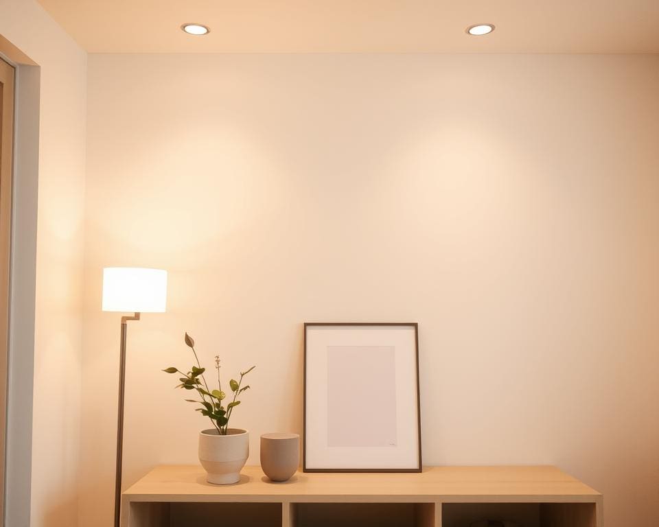 kleurpaletten en verlichting in minimalistisch interieur