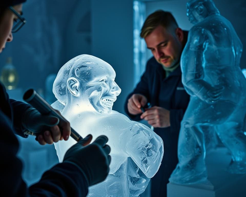 Een dag uit het leven van een professioneel ijsbeeldhouwer