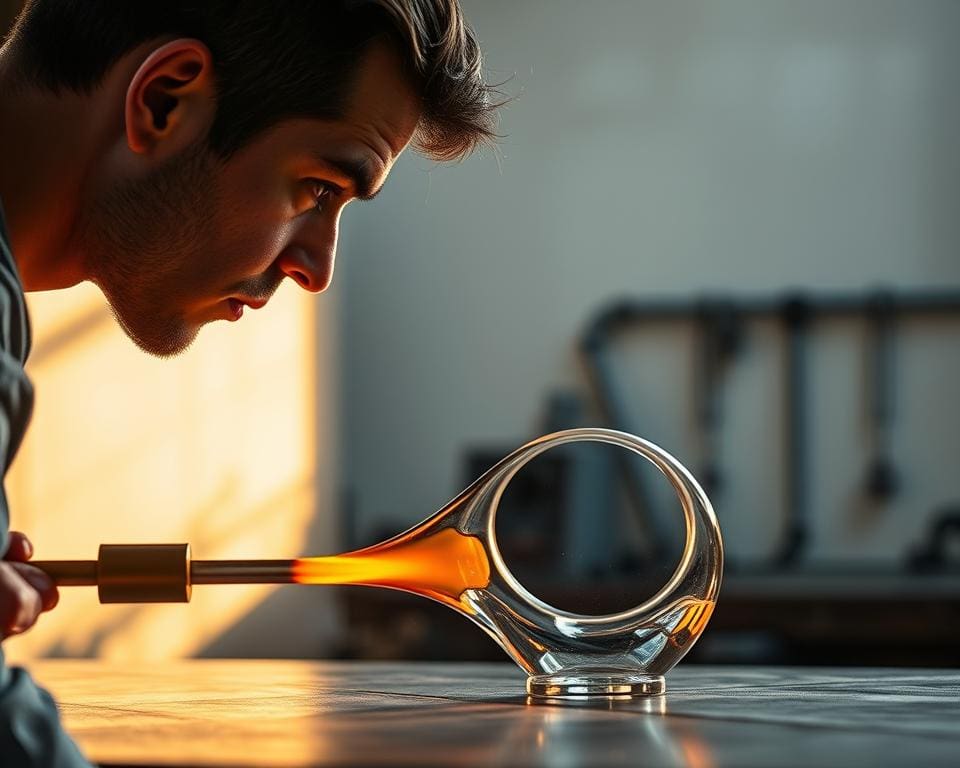 Het vakmanschap van een glasblazer in modern design