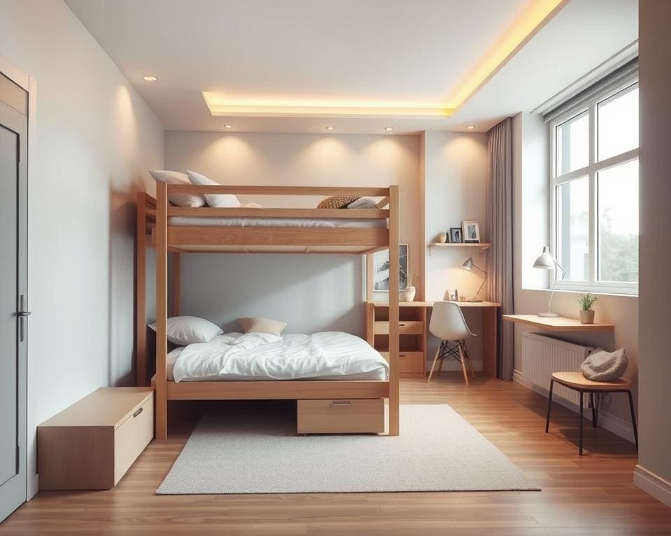 Hoogslapers die ruimte besparen in kleine kamers