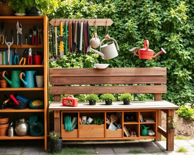 Wat zijn slimme opbergoplossingen voor tuinaccessoires?