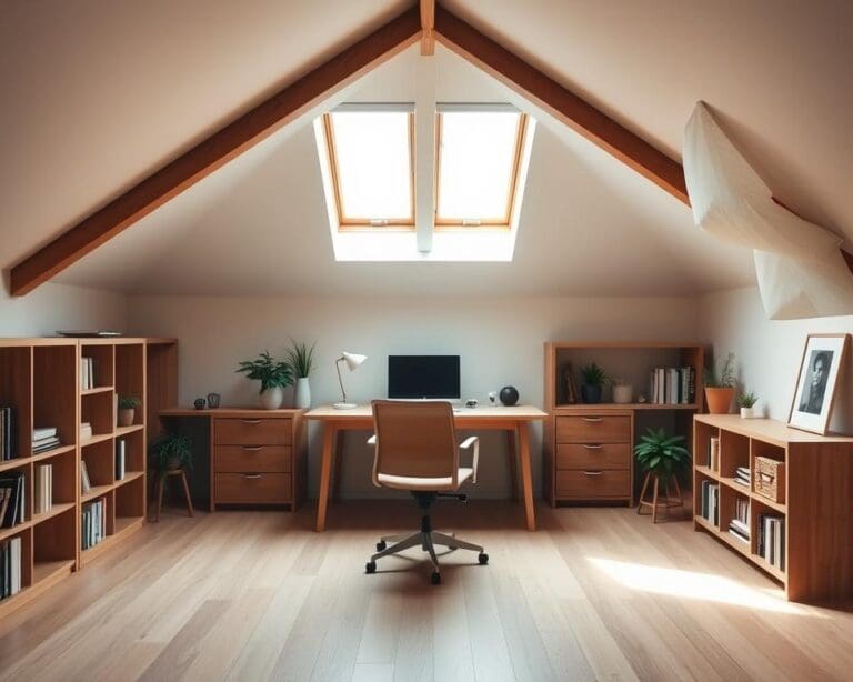 Hoe richt je een kleine zolder in als thuiskantoor?
