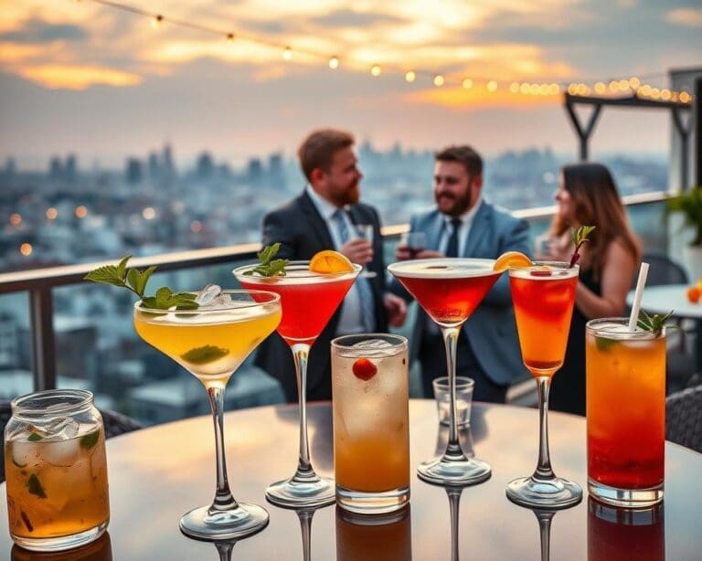cocktails rooftop